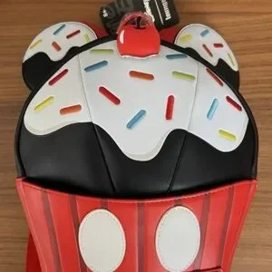 Loungefly Disney Cupcake Sweet Sprinkles Backpack Red, Black, White Women Girls DISNEY MINNIE MOUSE SPRINKLE CUPCAKE MINI BACKPACK LOUNGEFLY  main image 3